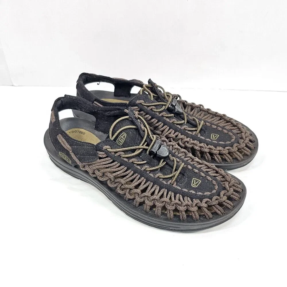 KEEN Uneek Cord Sandal Open Air Sneaker Men US 8.5 EU 41 Brown Bungee 1023053